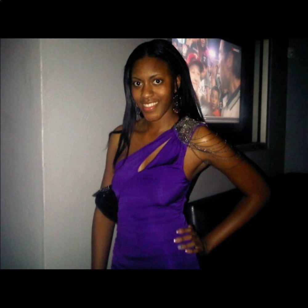 Arden B Purple One Shoulder Dress